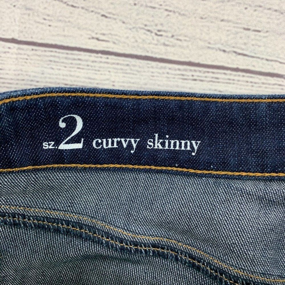 LOFT Jeans 2 Curvy Skinny Dark Wash Inseam 30" - Picture 7 of 9